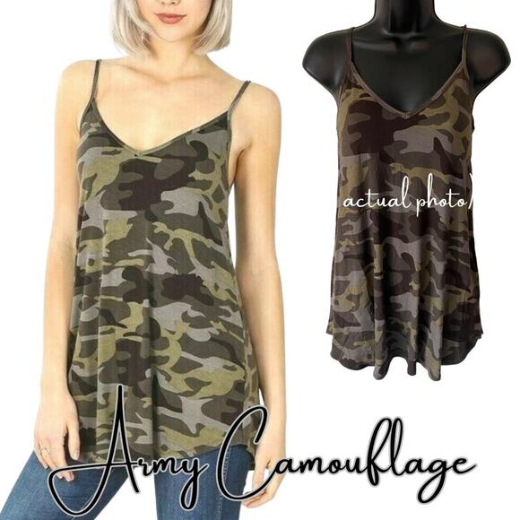 Zenana Outfitters Tops - Zenana Outfitters Camouflage Print Reversible Spaghetti Cami Tank top Dress SMAL
